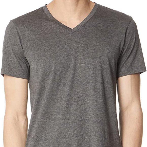 Theory - Incisive Silk-Cotton Clay Plaito V-Neck Tee - Picture 3 of 8